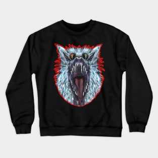 Cat Wolf Scream by Gus Fink Crewneck Sweatshirt